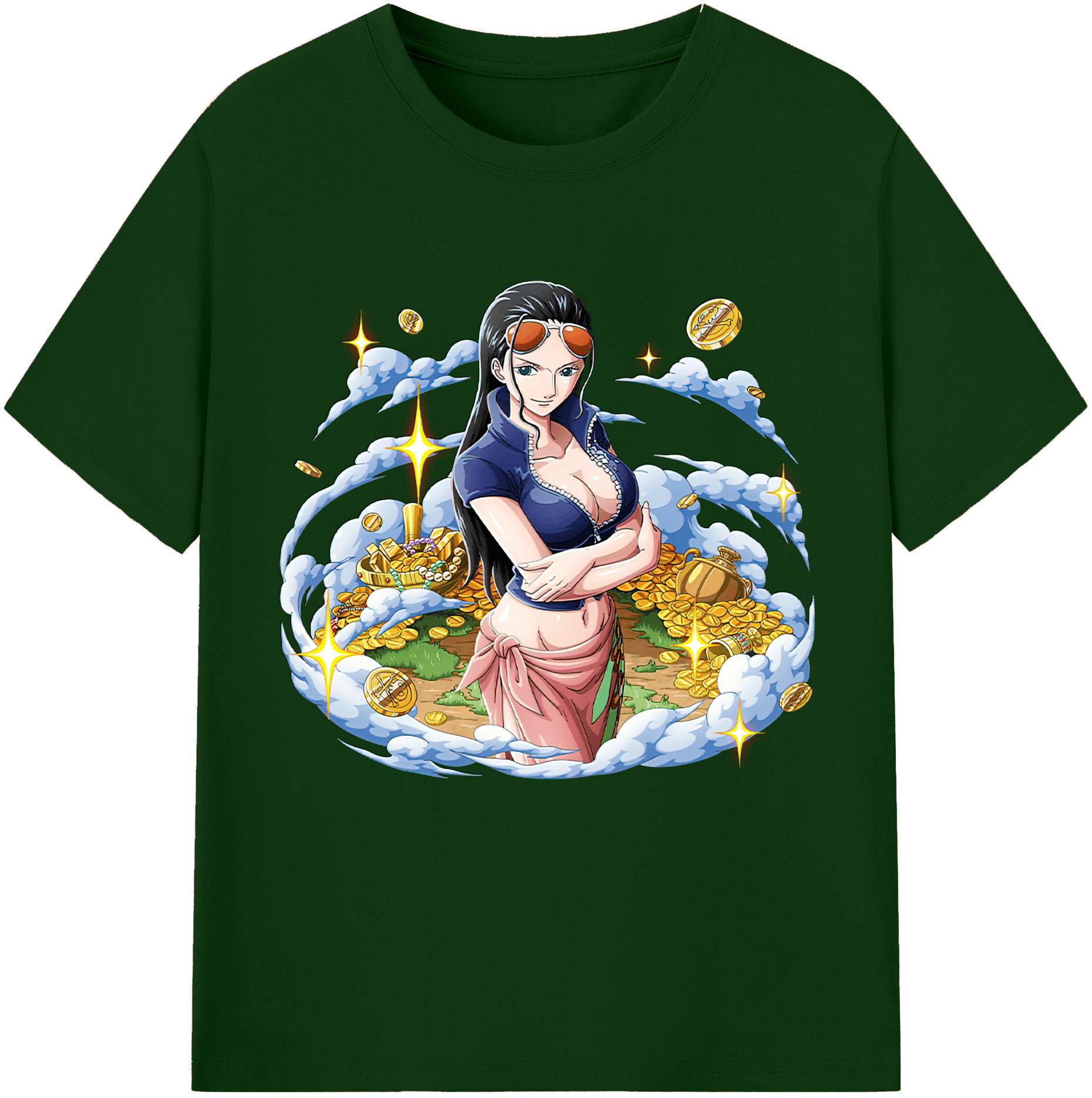 ワンピース ニコ・ロビン ONE PIECE Nico Robin 綿100％半袖Tシャツ（フロントプリント）